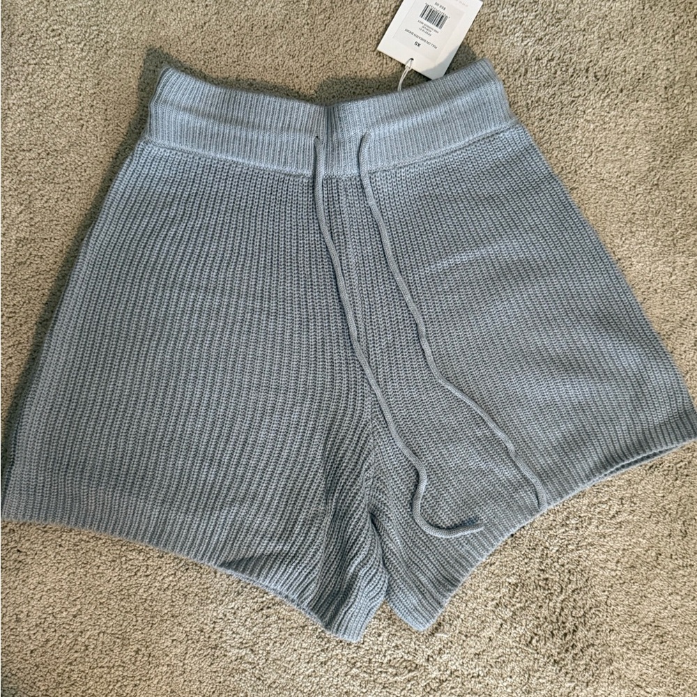 Rachel Parcell High-Waisted Knit Shorts - Light Gray